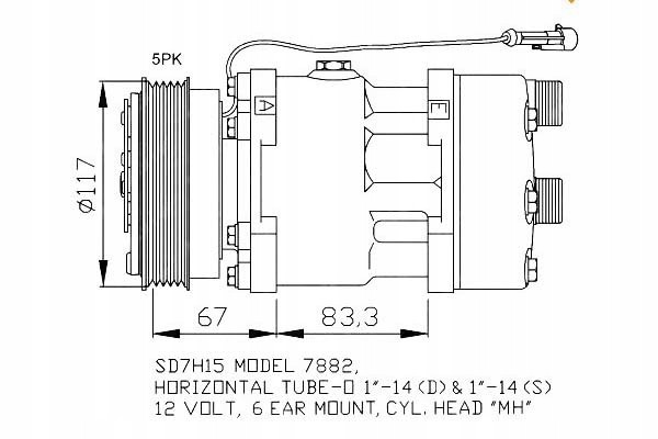 Air conditioning compressor NRF Compressor ID SD7H15