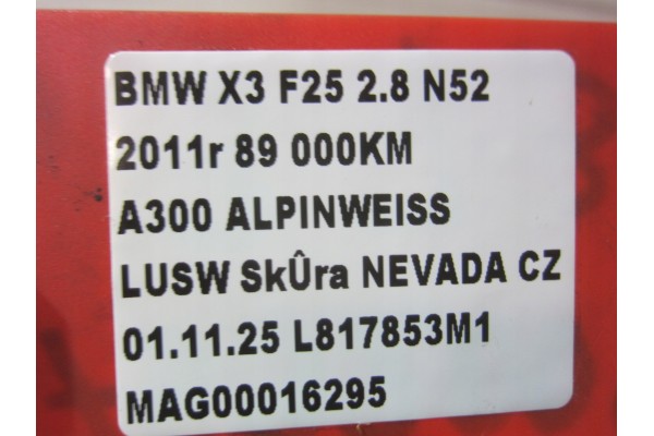 BMW X3 F25 N52 N47 REAR BRIDGE DYFER REAR 7592010 33107592010 7592009 3 73 Version European