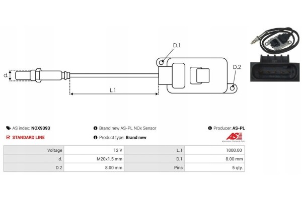 AS PL NOX9393 NOx sensor NOx catalyst Catalog number of the original 296502U250 29650 2U250 HYUNDAI BEIJING 29650 2U250