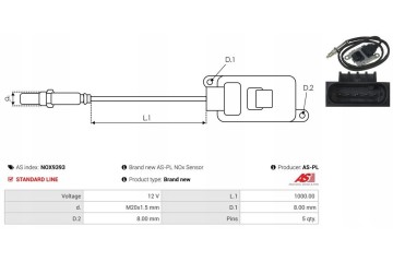 AS PL NOX9393 NOx sensor NOx catalyst Catalog number of the original 296502U250 29650 2U250 HYUNDAI BEIJING 29650 2U250