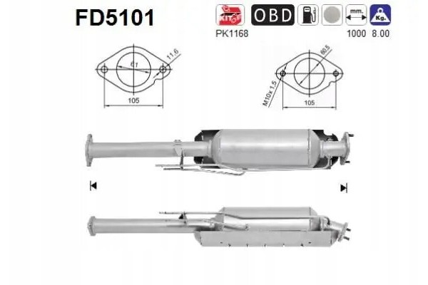 PARTICULATE FILTER FAP DPF FD5101 AS FORD Packaging status original