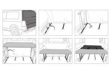 Camping bed for the trunk foldable mattress VW T6 MULTIVAN 2015 2019 EAN GTIN 5904708698253