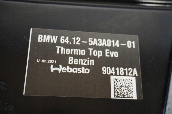 WEBASTO BMW G20 G22 G23 G26 PETROL 5A3A014 Product weight with unit packaging 10 kg