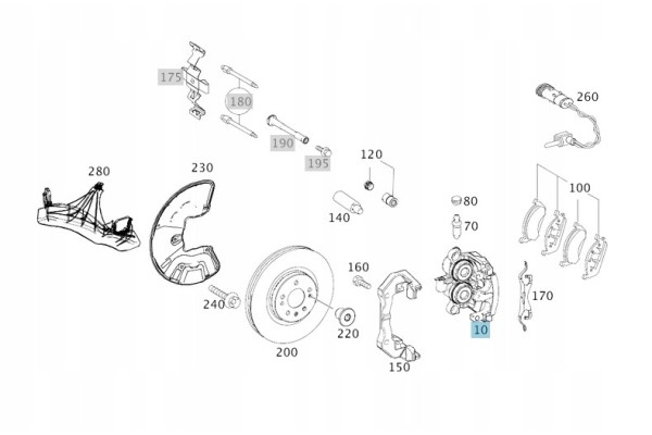 ORIGINAL BRAKE CALIPER LEFT FRONT MERCEDES W166 W292