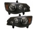 SET OF HEADLIGHTS DODGE GRAND CARAVAN 2011 2019 BLACK HOMOLOGATION EUROPE