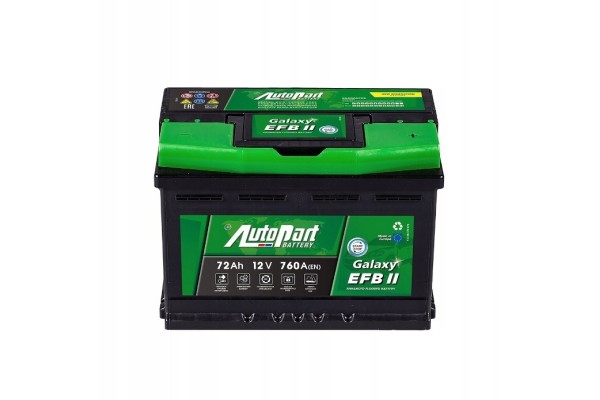 Battery Autopart Galaxy EFB II 12V 72Ah 760A P