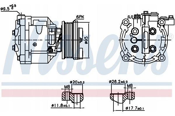 Compressor air conditioning NISSENS 891078 Part manufacturer Nissens