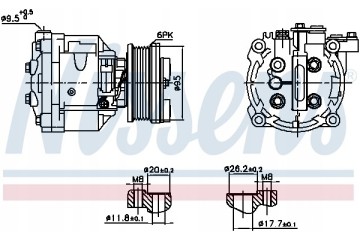 Compressor air conditioning NISSENS 891078 Part manufacturer Nissens