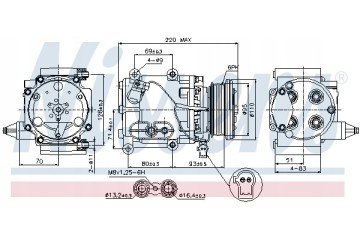 Compressor air conditioning NISSENS 89228 Part manufacturer Nissens