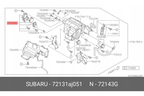 SUBARU LEGACY OBK CONTROLLER PANEL HEATER MOTOR 72131AJ051 ORIGINAL Car type passenger cars