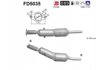 AS PARTICULATE FILTER DPF CARAT RENAULT 1 5DCI ECO2 K9K 08 EURO 4 Packaging status original
