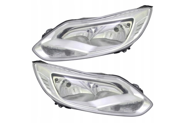 FORD FOCUS 2011 2014 HEADLIGHT FRONT LAMP LEFT RIGHT SILVER