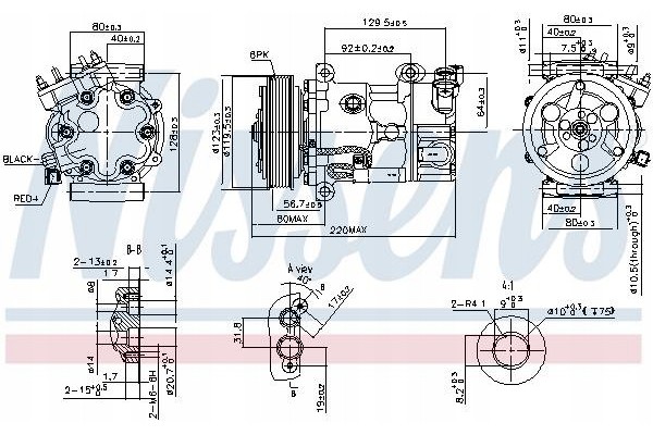 Nissens 890743 Compressor air conditioning Catalog number of the original CITROEN 1607424980 CITROEN 1671553680 CITROEN 6453QJ C