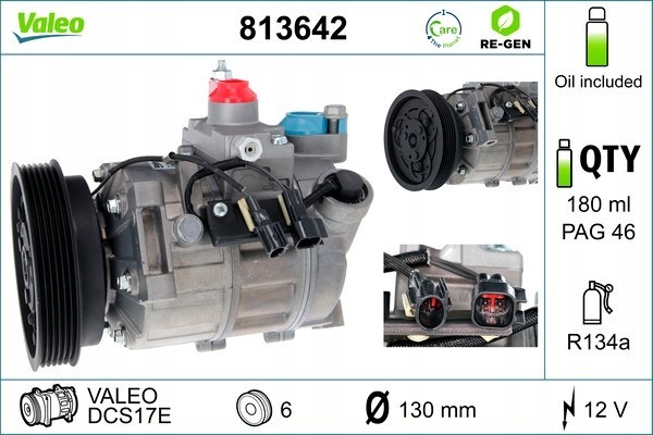 Air conditioning compressor VALEO VAL813642 Part manufacturer Valeo