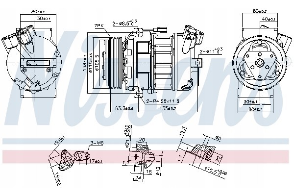 Compressor air conditioning NISSENS 890656 Part manufacturer Nissens