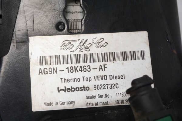 PARKING HEATING WEBASTO FORD S MAX AG9N 18K463 AF 9022732C Catalog number of the original 9022732C