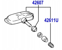 PRESSURE SENSOR TPMS 42607 02031 COROLLA AURIS AVENSIS 12 19 TOYOTA OE