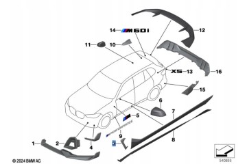 Original mudguard cover left carbon Performance BMW X5 G05 LCI Part manufacturer BMW OE