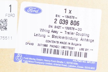 Acoplamiento de remolque con cableado FORD TOURNEO CUSTOM BK2T-13B576-