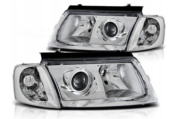 LENTICULAR LAMP HEADLIGHTS VOLKSWAGEN VW PASSAT B5 97 00 H7 H7 DEPO CHROME