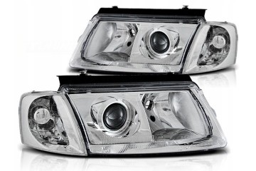 LENTICULAR LAMP HEADLIGHTS VOLKSWAGEN VW PASSAT B5 97 00 H7 H7 DEPO CHROME
