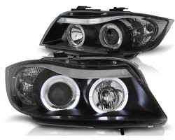 LAMPS BMW E90 E91 05 08R ANGEL EYES RINGS BLACK