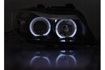 LAMPS BMW E90 E91 05 08R ANGEL EYES RINGS BLACK Installation side left right