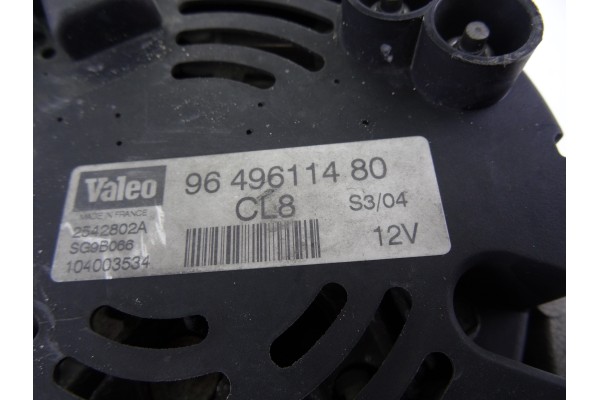 9649611480  ALTERNADOR PEUGEOT 307 CC CABRIO-COUPÉ (S1)(10.2003) 2.0 2004 9649611480 203186 PEUGEOT - 1