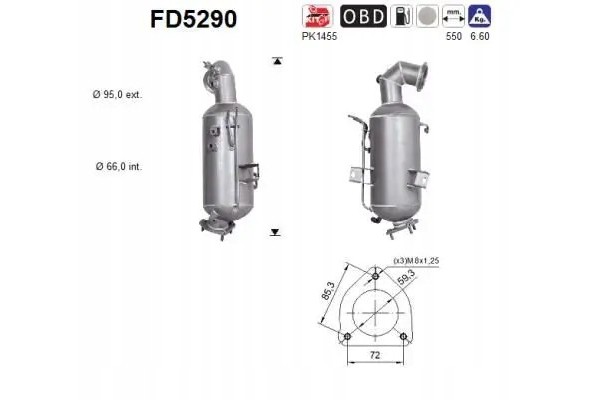 PARTICULATE FILTER FAP DPF FD5290 AS OPEL Packaging status original