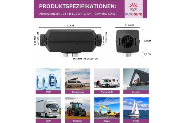 Autoterm Air 2D Parking heater 2kW 12V diesel Comfort Control Part manufacturer Autoterm