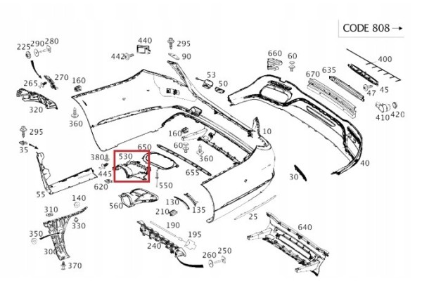 MERCEDES S CLASS W222 AMG Bumper holder rear right OE Packaging status original