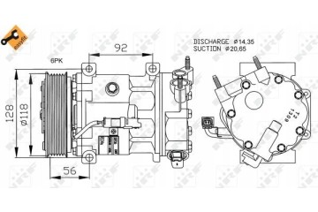 Air conditioning compressor NRF 32240 Car type buses cargo vans passenger cars