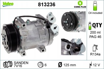 Compressor air conditioning VALEO 813236 Catalog number of substitutes ACAUTO AC 01SD077 ACAUTO AC 02SD01 ACAUTO AC 02VI01 ACAUT