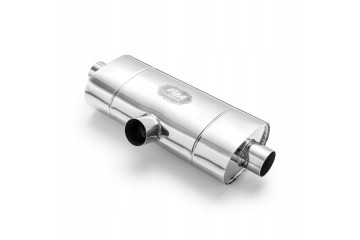 Silenciador transversal E502 500 mm 63,5 mm 2x50 mm