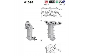 CATALYST 61085 AS HYUNDAI I20 I PB PBT Part manufacturer AS