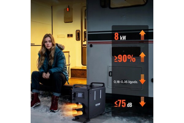 Calefactor diésel estacionario 5-8kW 12V con control remoto Bluetooth