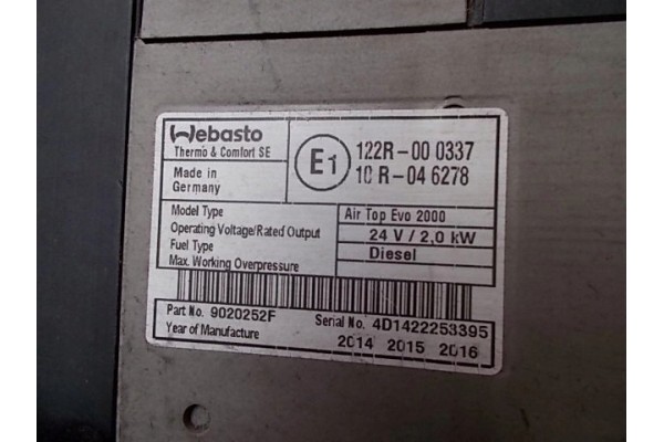 RENAULT RANGE T RANGE BOILER WEBASTO AIRTOP EVO 2000 Car type trucks