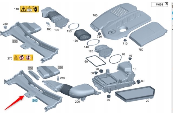 BELT GUARD FRONT MERCEDES C W206 A2065000400