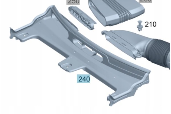 BELT GUARD FRONT MERCEDES C W206 A2065000400 Packaging status original