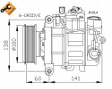 NRF AIR CONDITIONING COMPRESSOR VW A4 A6 6SEU14C Customs tariff code 84148080
