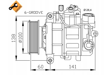 NRF AIR CONDITIONING COMPRESSOR VW A4 A6 6SEU14C Customs tariff code 84148080