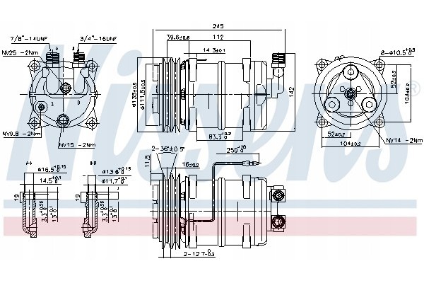 Compressor air conditioning NISSENS 89321 Part manufacturer Nissens