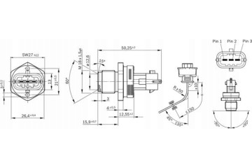 Bosch 0 281 002 907 Sensor fuel pressure Customs tariff code 90262080