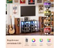 4 TIER HIFI BOOKCASE WITH WHEELS LED AND POWER SUPPLY RUSTIC BRONZE Car type 4x4 SUV