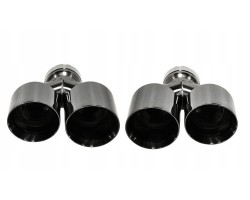 SILENCER TIP SET 4x fi 89mm mounting 76mm LEFT RIGHT BLACK MTSE32