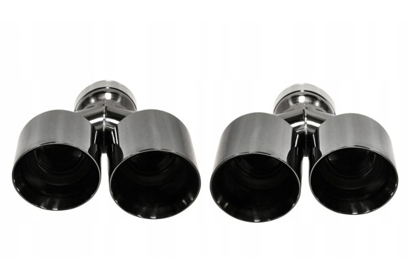 SILENCER TIP SET 4x fi 89mm mounting 76mm LEFT RIGHT BLACK MTSE32