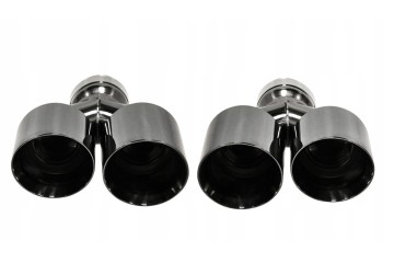 SILENCER TIP SET 4x fi 89mm mounting 76mm LEFT RIGHT BLACK MTSE32