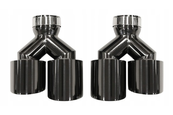 SILENCER TIP SET 4x fi 89mm mounting 76mm LEFT RIGHT BLACK MTSE32 Packaging status original