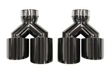 SILENCER TIP SET 4x fi 89mm mounting 76mm LEFT RIGHT BLACK MTSE32 Packaging status original