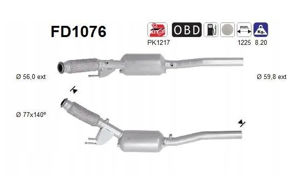 PARTICULATE FILTER FAP DPF FD1076 AS Packaging status original